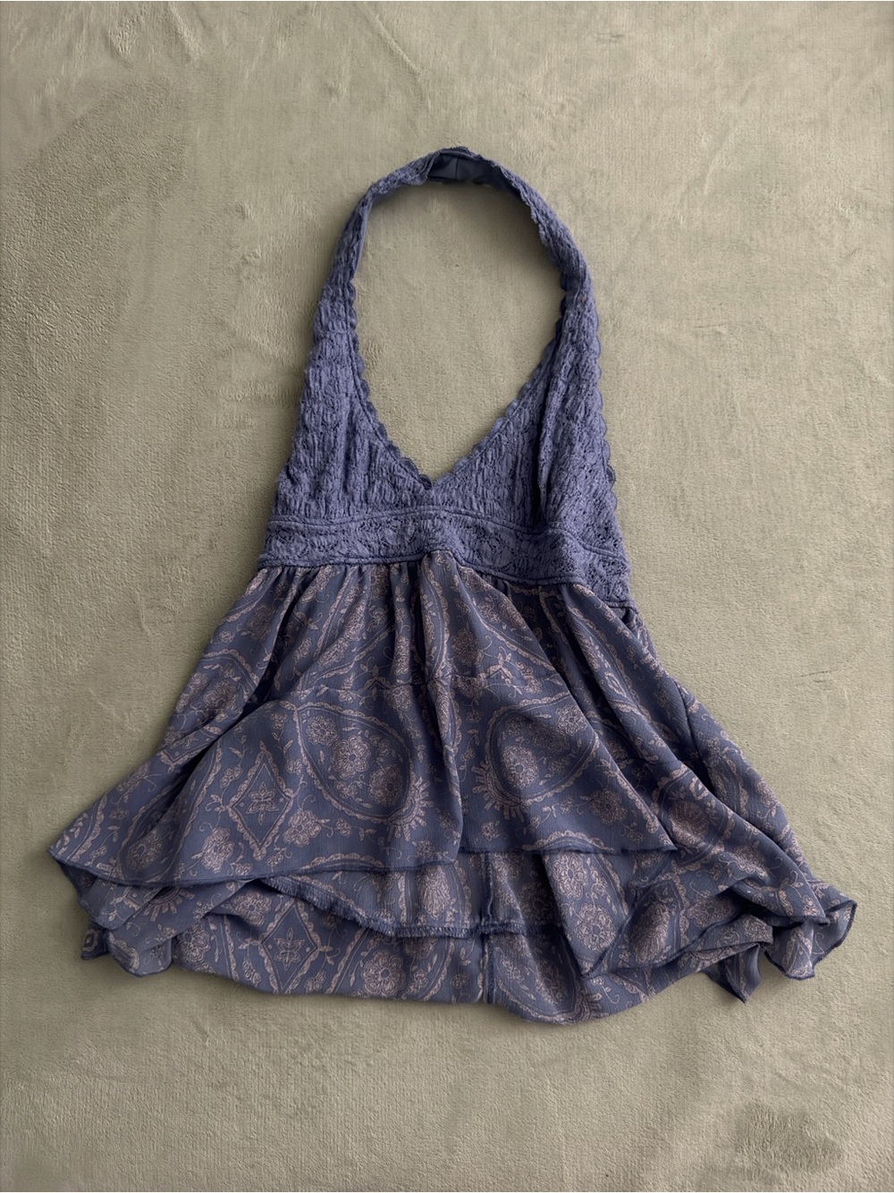 Kimchi Blue Lavender Halter Lace & Paisley Camisole